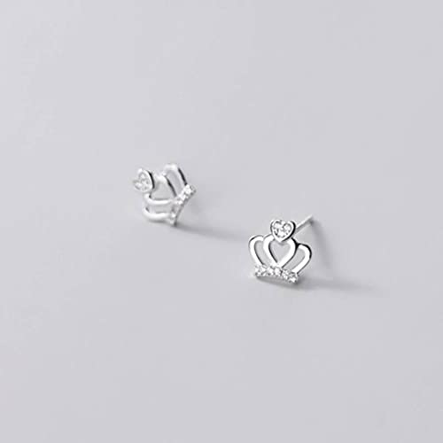 S925 Ohrringe, Damen Einfache Diamant besetzte Krone Ohrringe, Studenten Ohrringe S925 Ohrringe von LOKAXXZU