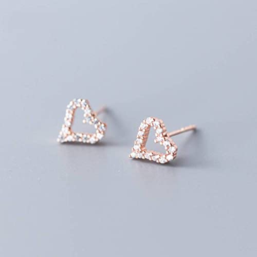 S925 Ohrringe, Damen Fashion Style Style Hollow Heart Diamond Ohrringe, 925 von LOKAXXZU