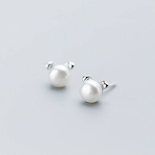 S925 Weiße Pilzohrringe Ladies Mode Welpe Perlenohrringe, Ohrhörer Schmuck Damen S925 Ohrringe von LOKAXXZU