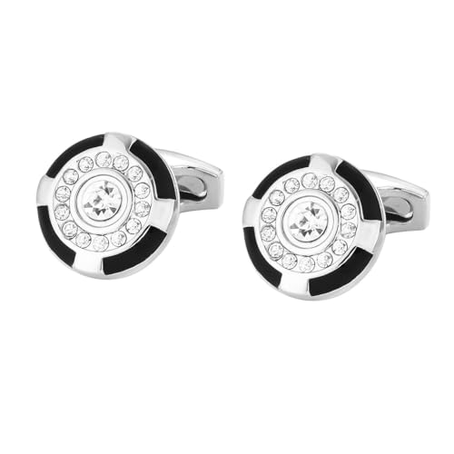 Silberkristall Manschettenknöpfe Männer Französisch Hemd Metallic Manschettenschnallen Accessoires von LOKAXXZU