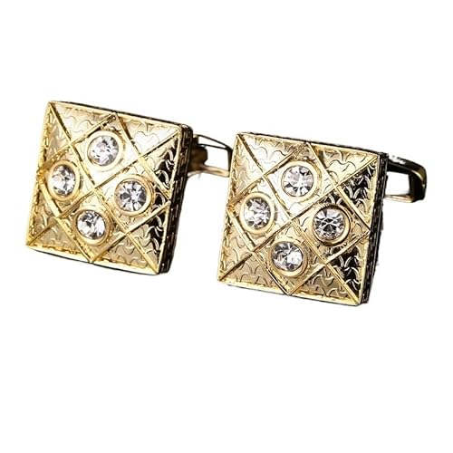 Square Muster Französisch Hemd Manschettenknöpfe Atmosphärische Männer mit Diamant-Manschettenbefestigungen von LOKAXXZU