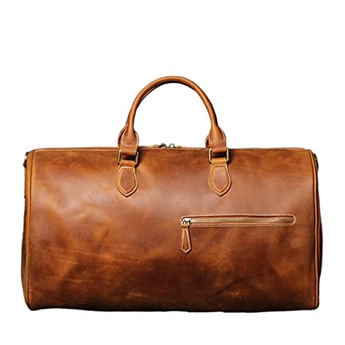 Womens Gymbag Bag Retro verrückte Pferdeshöfe männlicher Reisetasche im Freien mit großer Kapazität Handtasche Reißverschluss Multifunktions-Messenger-Umhängetasche (Farbe: Vintage Brown) von LOKAXXZU