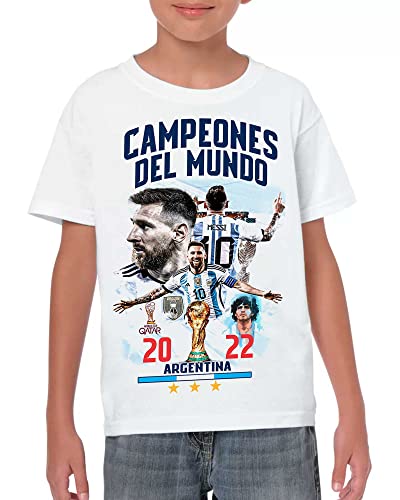 LOKOMOTO T-Shirt Argentinien Weltmeisterschaft 2022, Messi Weltmeister T-Shirt, Wir sind Champions., Junge / Kid, 11 Jahre von LOKOMOTO