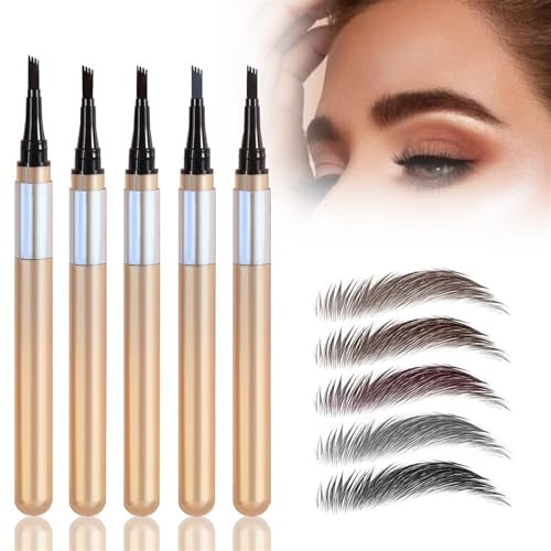 Magischer Augenbrauenstift, mit einem Applikator mit Mikro-Gabelspitze. 3D-wasserfester Microblading-Augenbrauenstift, Konturstift-Augenbrauenpinsel, der mühelos natürlich aussehende Brauen erzeugt(Co von LoKori
