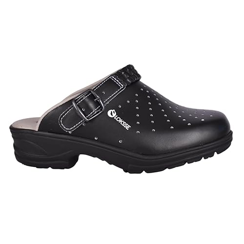 LOKSSE Damen Hi Hill Professional PU Clogs – Leder Berufsschuhe - Orthopädische Exzellenz, EN ISO 20347 Zertifiziert, und Himmlischer Komfort von LOKSSE