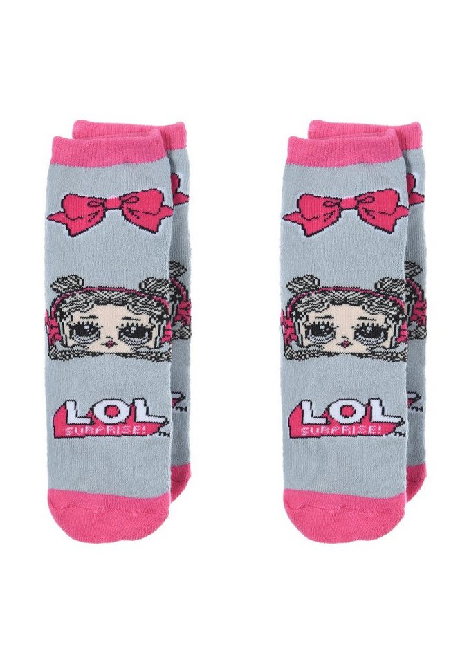 L.O.L. SURPRISE! ABS-Socken Kinder Mädchen Socken 2 Paar Gumminoppen Stopper-Socken Strümpfe (2-Paar) mit anti-rutsch Noppen von L.O.L. SURPRISE!