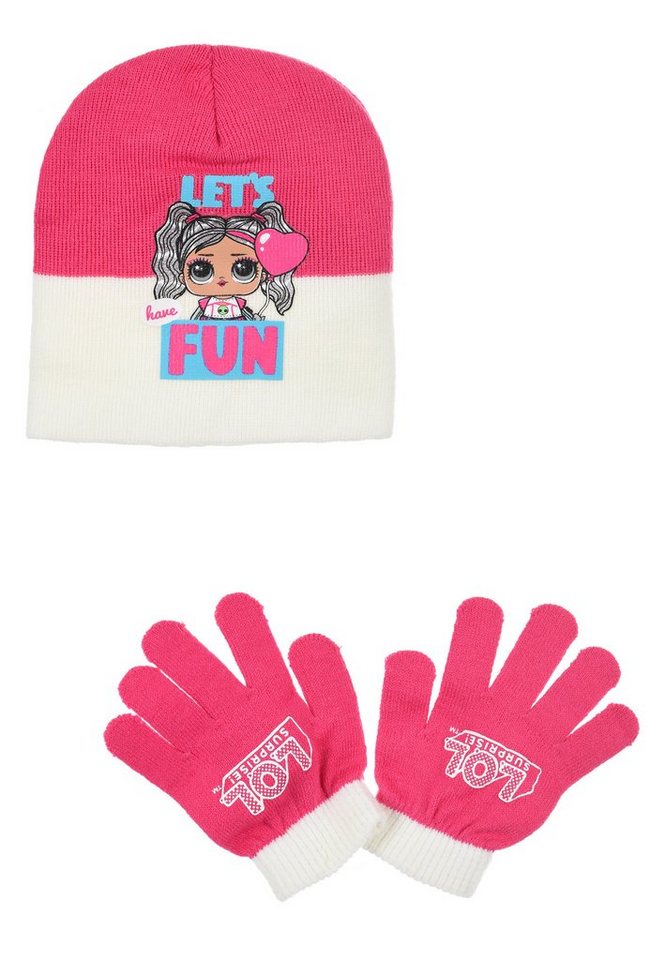 L.O.L. SURPRISE! Beanie Kinder Mädchen Winter-Set Mütze Handschuhe (SET) von L.O.L. SURPRISE!