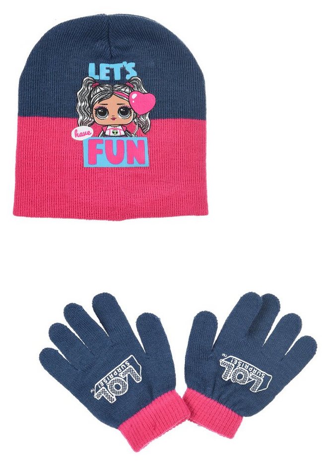 L.O.L. SURPRISE! Beanie Kinder Mädchen Winter-Set Mütze Handschuhe (SET) von L.O.L. SURPRISE!