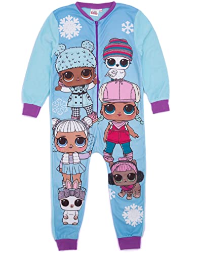 LOL Surprise! Blauer Onesie für Mädchen | All-in-One-Fleece-Loungewear | Kinder-Pyjama-Pyjama-Schlafanzug-Nachtwäsche | Winterpuppen | Gemütliche Geschenkartikel – 9–10 Jahre von L.O.L. Surprise!