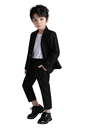 LOLANTA 2-teiliges Jungen festlichen Anzug Set, Kinder Blazer & Hosen Outfit, Freizeitkleidung oder Hochzeitskleid, Schwarz, 100 von LOLANTA