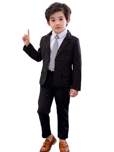 LOLANTA 2-teiliges Jungen festlichen Anzug Set, Kinder Blazer & Hosen Outfit, Freizeitkleidung oder Hochzeitskleid, Schwarz, 100 von LOLANTA