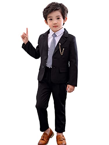 LOLANTA 2-teiliges Jungen festlichen Anzug Set, Kinder Blazer & Hosen Outfit, Freizeitkleidung oder Hochzeitskleid, Schwarz, 12-13 Jahre, 170 von LOLANTA
