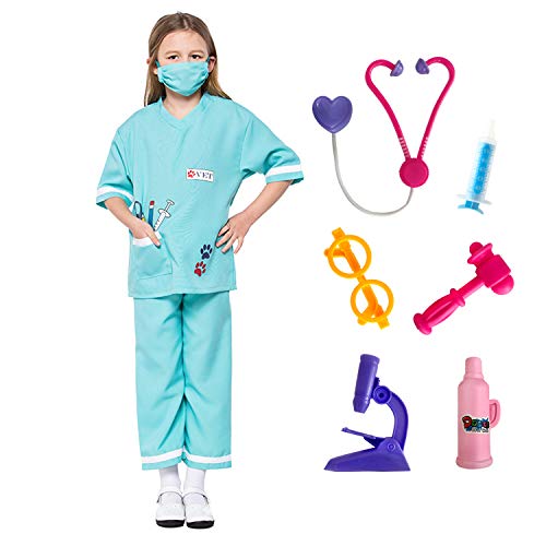 LOLANTA Kinder Arzt-Kostüm Doktor Arztkittel Faschingsfeier Kostüm Rollenspiel Uniform + Spielzeug, Geschenk für Kinder von LOLANTA