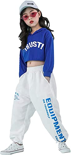 LOLANTA Mädchen Hip Hop Kleidung, Street Dance Outfit, Hoodie, Joggerhose Kinder Trainingsanzug Set von LOLANTA