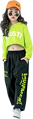 LOLANTA Mädchen Hip Hop Kleidung, Street Dance Outfit, Hoodie, Joggerhose Kinder Trainingsanzug Set von LOLANTA