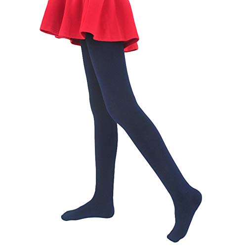 LOLANTA Mädchen Winter Strumpfhose Dickes Fleece Gefüttert Dehnbar Weiche Strumpfhose Schuluniform, Dunkelblau, M (6-8 Jahre) von LOLANTA