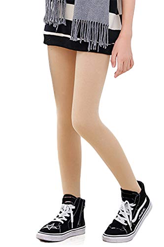 LOLANTA Mädchen Winter Strumpfhose Dickes Fleece Gefüttert Dehnbar Weiche Strumpfhose Schuluniform, Hautfarbe, M (6-8 Jahre) von LOLANTA