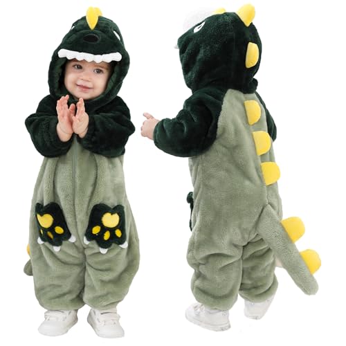 LOLANTA Unisex Baby Dinosaurier Drachen Kostüm, Kleinkind Plüsch Strampler mit Kapuze, 15-18 Monate, Tag 80 von LOLANTA