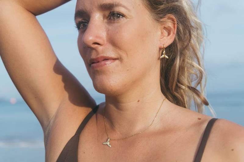 18K Vergoldete Walkette, Wasserfeste Goldkette Mit Walflosse, Kette Für Freundinnen, Urlaubskette, Sommerkette 18K Vergoldete Walkette, Wasserfeste Goldkette Mit Walflosse, Kette Für Freundinnen, Urlaubskette, Sommerkette von LOLAOceanEssentials