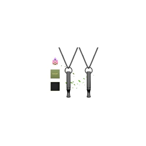 LOLIAS 2 Stück Original Rauchentwöhnung Hilfsmittel Atemkette Höki Kette mit Pfeife für Herren Damen v2 Halskette Rauchfrei Original Rauchfrei Meditation Geschenke Edelstahl Schwarz Silber Gold LOLIAS 2 Stück Original Rauchentwöhnung Hilfsmittel Atemkette Höki Kette mit Pfeife für Herren Damen v2 Halskette Rauchfrei Original Rauchfrei Meditation Geschenke Edelstahl Schwarz Silber Gold von LOLIAS