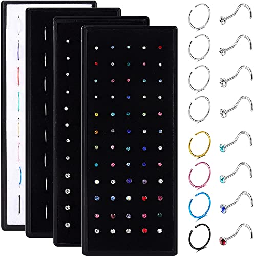 LOLIAS 200 Stück 20G Edelstahl Nasenring Nasenpiercing Hypoallergene Nasenringe Creolen Studs Set für Damen Herren CZ Labret Nasenpiercing I L Helix Piercings1,5 mm 2 mm 2,5 mm von LOLIAS