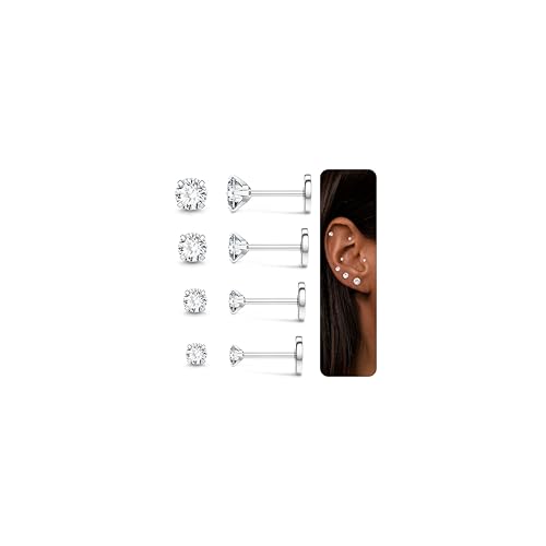 LOLIAS 4 Pairs Medizinische Ohrstecker Silber Gesundheitsstecker Flatback Ohrringe Edelstahl Damen Helix Piercings Chirurgenstahl Piercing Ohr Conch Tragus labret Piercing Studs lippenpiercing LOLIAS 4 Pairs Medizinische Ohrstecker Silber Gesundheitsstecker Flatback Ohrringe Edelstahl Damen Helix Piercings Chirurgenstahl Piercing Ohr Conch Tragus labret Piercing Studs lippenpiercing von LOLIAS
