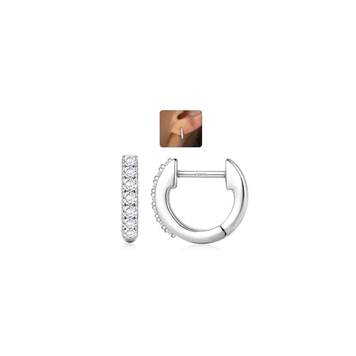 LOLIAS Creolen Silber 925 für Damen Ohrringe Silber 925 Hypoallergene U Hängend Offene Creolen Silber 925 Klein mit AAA + CZ Huggie Ohrringe Schmuck von LOLIAS
