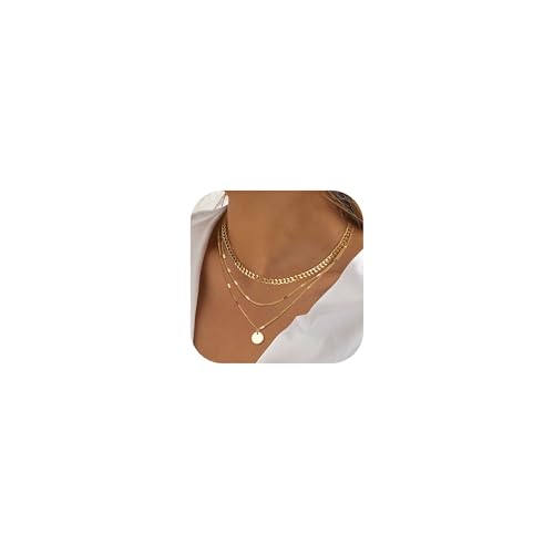 LOLIAS Kette Gold Damen Layering Halskette Damen 18k Goldkette Wasserfest Lange Ketten mit Anhänger Doppel Mehrreihige Zarte Goldkette Damen Rund Plättchen Schmuck LOLIAS Kette Gold Damen Layering Halskette Damen 18k Goldkette Wasserfest Lange Ketten mit Anhänger Doppel Mehrreihige Zarte Goldkette Damen Rund Plättchen Schmuck von LOLIAS