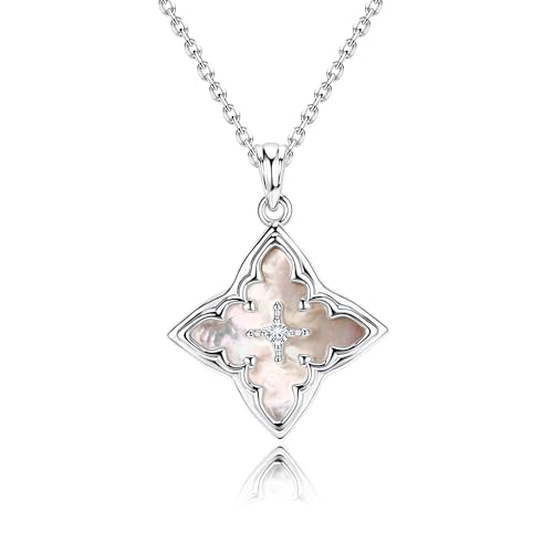 LOLIAS Kleeblatt Kette Silber 925 Damen Silberkette Damen 925 mit Anhänger Halskette Damen Silber 925 Vierblättriges Kleeblatt Charm Kette Damen Schmuck Silberschmuck von LOLIAS