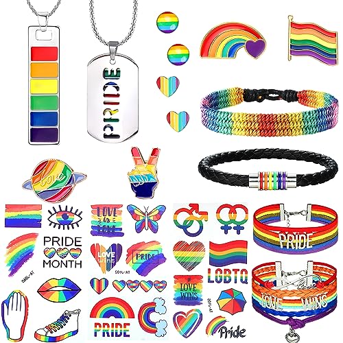 LOLIAS LGBTQ Accessories LGBTQ Armband LGBTQ Sticker Gay Pride Halskette Regenbogen Ohrringe Pride Accessoires LGBT Abzeichen Pride Broschen Unisex Lesben Gay Pride Schmuck von LOLIAS