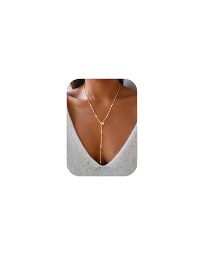 LOLIAS Kette Gold Damen 14K Vergoldete Y Kette Anhänger Halskette Zierliche Lange Halskette Geschichtete Perlenkette Tropfenketten Goldschmuck Für Damen LOLIAS Kette Gold Damen 14K Vergoldete Y Kette Anhänger Halskette Zierliche Lange Halskette Geschichtete Perlenkette Tropfenketten Goldschmuck Für Damen von LOLIAS