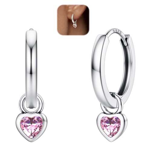 LOLIAS Ohrringe Silber 925 Creolen für Damen Mädchen Huggie Creolen Ohrringe mit Herz Klein Creolen Gold mit Anhänger Hypoallergene Kinder Ohrringe Silber Mädchen LOLIAS Ohrringe Silber 925 Creolen für Damen Mädchen Huggie Creolen Ohrringe mit Herz Klein Creolen Gold mit Anhänger Hypoallergene Kinder Ohrringe Silber Mädchen von LOLIAS