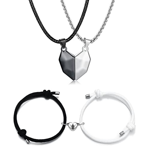 LOLIAS Passende Halskette und Armband für Paare Oder Beste Freunde Ich Liebe Dich Partner Ketten Schmuck Herzkette und Yin Yang Armband Paar Geschenk von LOLIAS