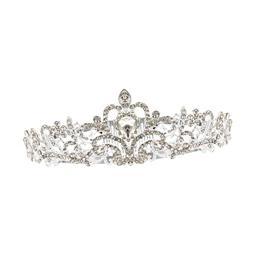 LOLIPPYY 1 Stück Alloy Diamond-set-krone Hochzeit Strass Prinzessinnenkrone Für Mädchen Braut Strass Tiara Tiara-krone Hochzeitskleid-kopfschmuck Königin Strasssteine Silver von LOLIPPYY