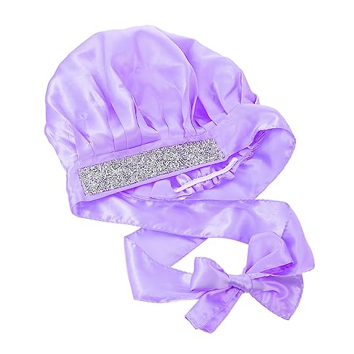 LOLIPPYY 1 Stück Pailletten Duschhaube Schwarze Badehaube Haarmütze Schlafmütze Breitkrempig Damen Violett Satin Material Polyesterfaser LOLIPPYY 1 Stück Pailletten Duschhaube Schwarze Badehaube Haarmütze Schlafmütze Breitkrempig Damen Violett Satin Material Polyesterfaser von LOLIPPYY