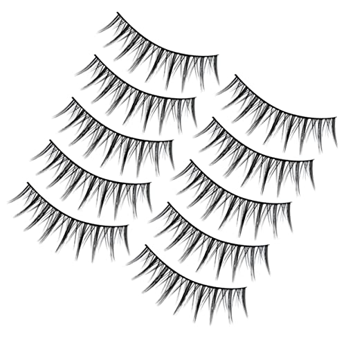 LOLIPPYY 10 Paare Natürliche Handgefertigte Falsche Wimpern Dichte Lange Cross Eyelashes für Damen Einfach Anzubringen Wiederverwendbar Stilvoll für Alltag und Party von LOLIPPYY