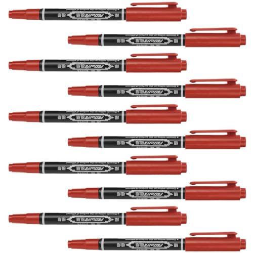 LOLIPPYY 10 Stück Augenbrauenstift Chirurgischer Markierungsstift Salon-mapping-stift Positionsmarkierung Für Tätowierungen Operationsmarker Hautstift Positions-mapping-tool Rot Plastik von LOLIPPYY