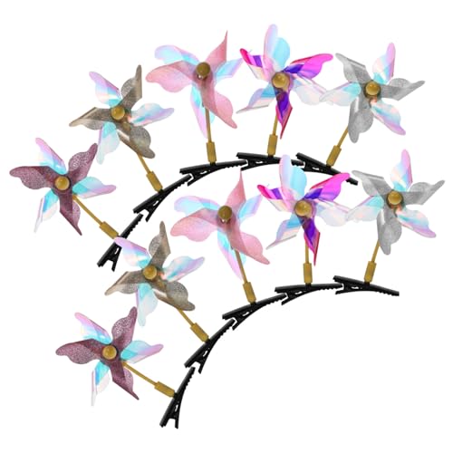 LOLIPPYY 10 Stück Bunte Windmühlen Haarspangen mit Glitzer Stabile Haarklammern für Mädchen Langlebiger Haarschmuck Süße Rotierende Haarclips Vielseitige Farben für Festliche Looks von LOLIPPYY