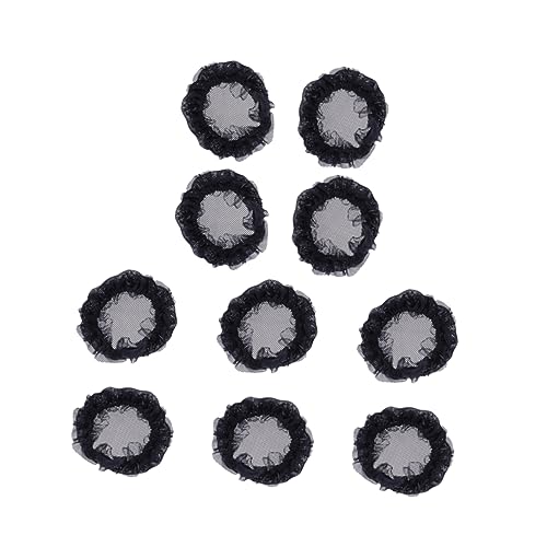 LOLIPPYY 10 Stück Ballett Haarnetz Schwarz Elastische Haarknoten Abdeckung für Damen Unsichtbares Kopfschmuck Accessoire für Balletttanz und Frisuren von LOLIPPYY
