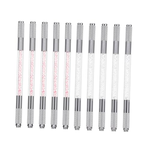 LOLIPPYY 10 Stück Microblading Augenbrauenstifte mit Doppelspitze Wasserfest Langlebig Stilvolle Kristalldekoration Kompakt und Leicht für Präzises Brow Tattoo und Natürliches Make up von LOLIPPYY