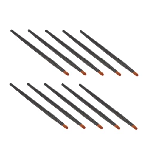LOLIPPYY 10 Stück Teiliges Augen Make Up Pinselset mit Schwarzem Holzgriff Synthetische Fasern für Präzises Auftragen von Lidschatten und Concealer Professionell Kompakt und Handlich für von LOLIPPYY