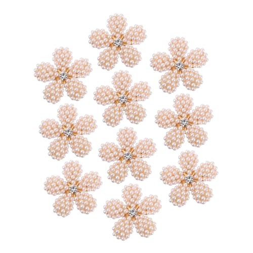 LOLIPPYY 10 Stück Teiliges Perlenblumen Metall DIY Kleidung Kopfputz Charms für Haarschmuck Hochzeit Brautschmuck Bastelzubehör von LOLIPPYY