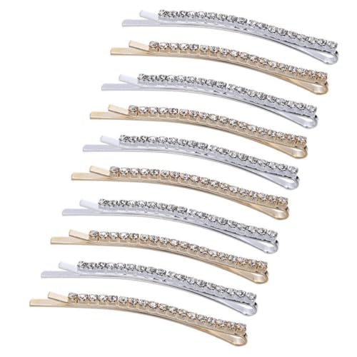 LOLIPPYY 10 Stück Teiliges Strass Haarspangen mit Silbernen und Goldenen Kristallen Glänzende Brauthaarnadeln für Hochzeiten Festliche Haarklammern für Damen Eleganter Haarschmuck für von LOLIPPYY
