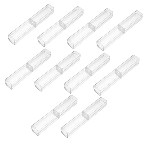 LOLIPPYY 10 Stück Teiliges Transparentes Stifteetui Langlebig Multifunktional mit Fixierring für Kugelschreiber und Füller Aufbewahrungsbox Stifte Geschenkbox für Schüler und Büro von LOLIPPYY