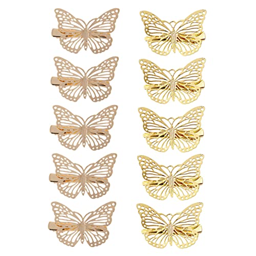 LOLIPPYY 10stücke Goldfarbener Haarschmuck Aus Legierung Ausgehöhltes Design Zarte Haarnadeln Haarspangen Für Mädchen Stereoskopische Kopfschmuck Links Rechts von LOLIPPYY