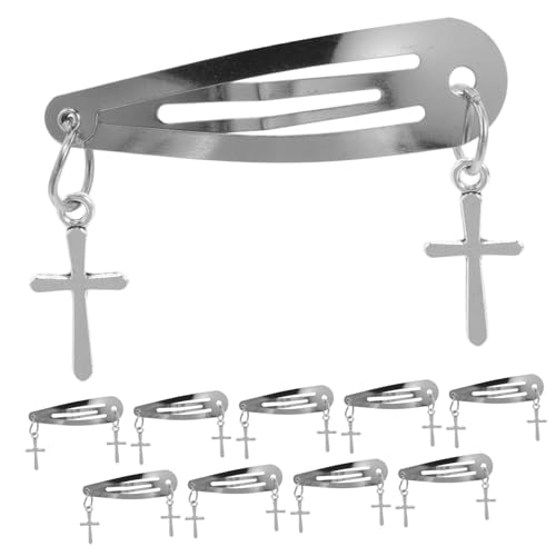 LOLIPPYY 10stücke Metall-haarspangen Mit Kreuzanhänger Elegante Haarschmuck Clips Für Frauen Und Mädchen Vielseitige Und Robuste Haaraccessoires Im Punk-stil Für Verschiedene Frisuren von LOLIPPYY
