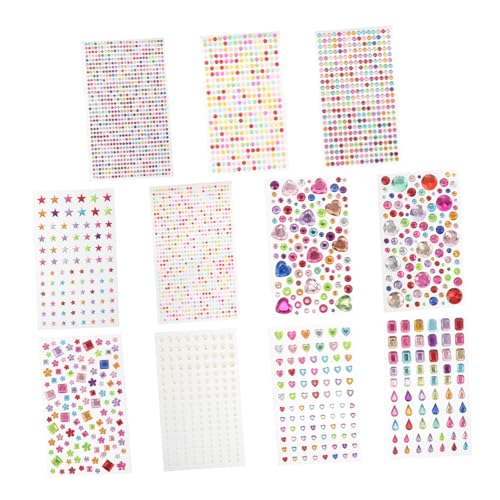 LOLIPPYY 11blätter Strass-aufkleber Runde Strass-aufkleber Kleine Runde Aufkleber Selbstklebendes Schmuckstück Mit Flacher Rückseite Diy-bastelaufkleber von LOLIPPYY