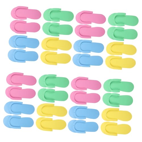 LOLIPPYY 12 Paare Faltbare EVA Duschschuhe Schnell Trocknend Rutschfeste Badezimmer Hausschuhe für Damen und Herren Leichte Tragbare Hotel und Reise Slipper in Blau Grün Gelb von LOLIPPYY