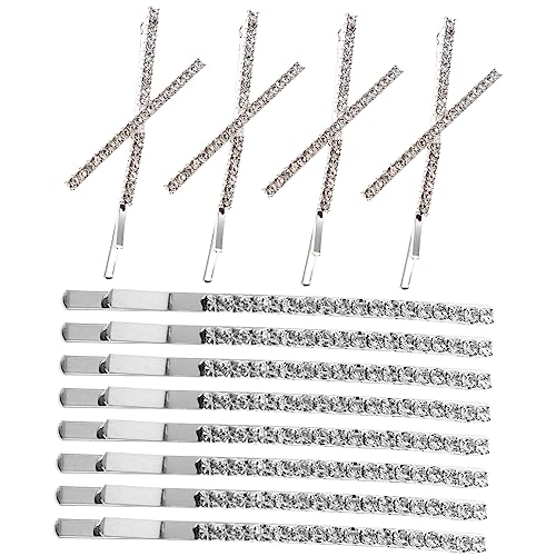 LOLIPPYY 12 Stck Teiliges Haarklammer aus Metall mit Funkelnden Strasssteinen Stabile X Förmige Haarklammern für Dickes und Dünnes Haar Haarspangen für Damen Vielseitiger Haarschmuck von LOLIPPYY
