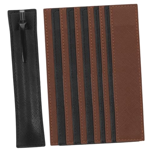 LOLIPPYY 12 Stck Teiliges Leder Stiftetui Langlebige Einzelfederhalter Hülle Praktischer Stifteschutz für Kugelschreiber und Bleistifte Geeignet für Schüler Büro und Schule in Schwarz und von LOLIPPYY